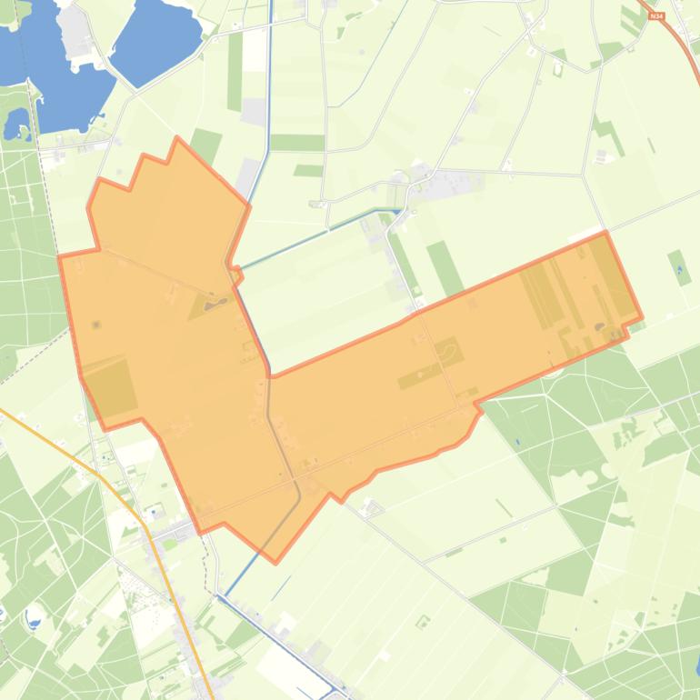 Kaart van de buurt Eeserveen.