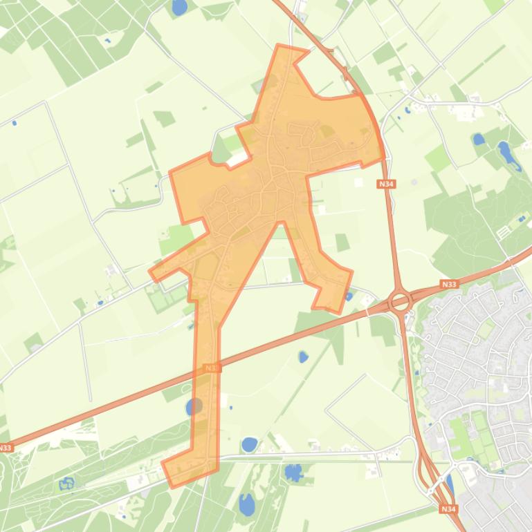 Kaart van de buurt Eext.