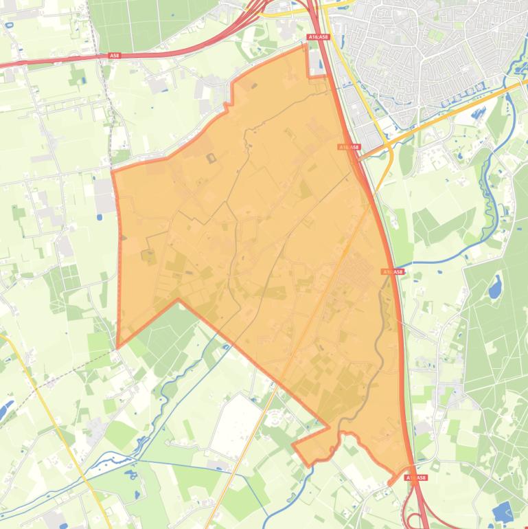 Kaart van de buurt Effen-Rith.