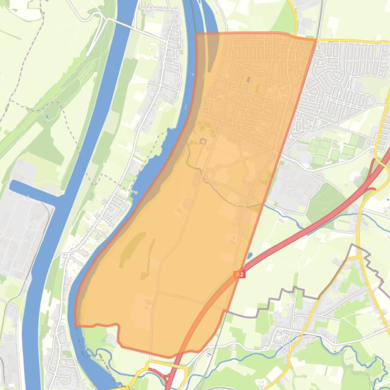 Kaart van de buurt Eijsden-Breust.