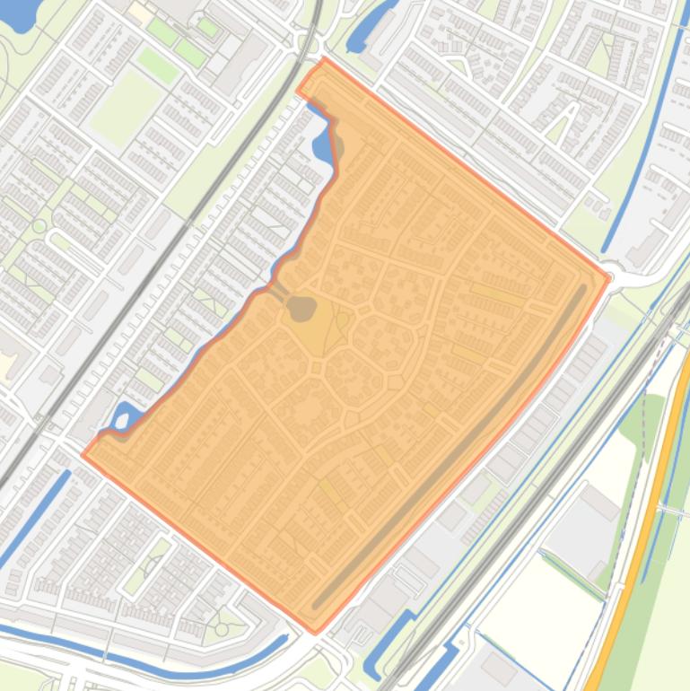 Kaart van de Eilandenbuurt-Noordoost.