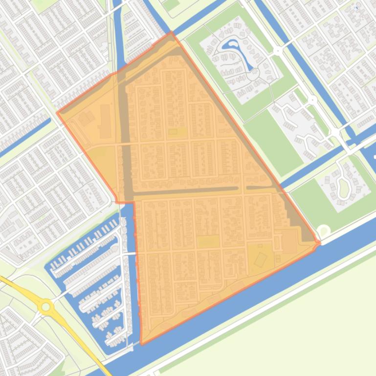 Kaart van de Eilandenbuurt Oost.