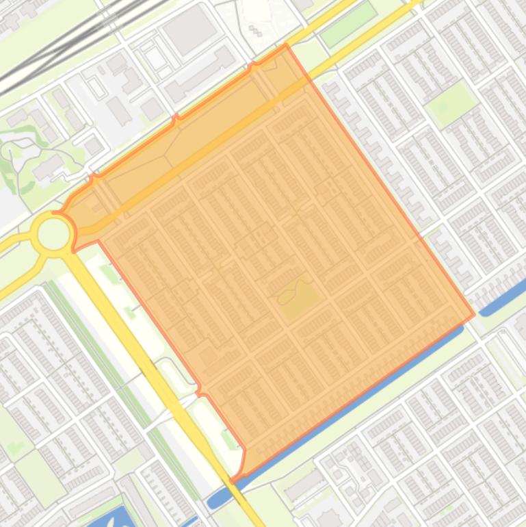 Kaart van de Eilandenbuurt West.