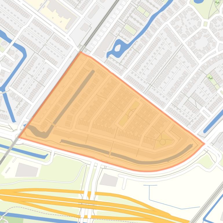 Kaart van de Eilandenbuurt-Zuidoost.