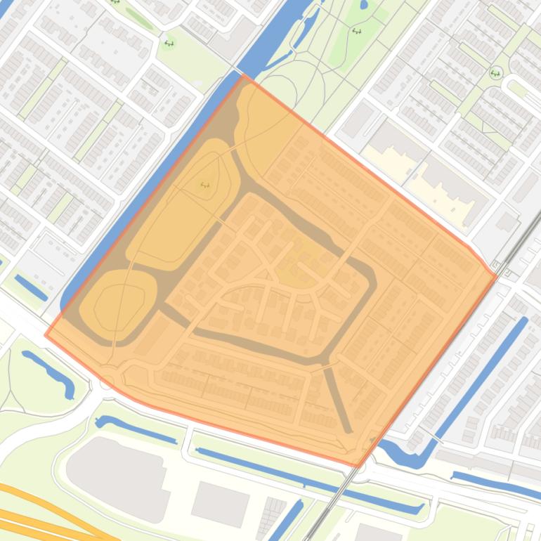 Kaart van de Eilandenbuurt-Zuidwest.