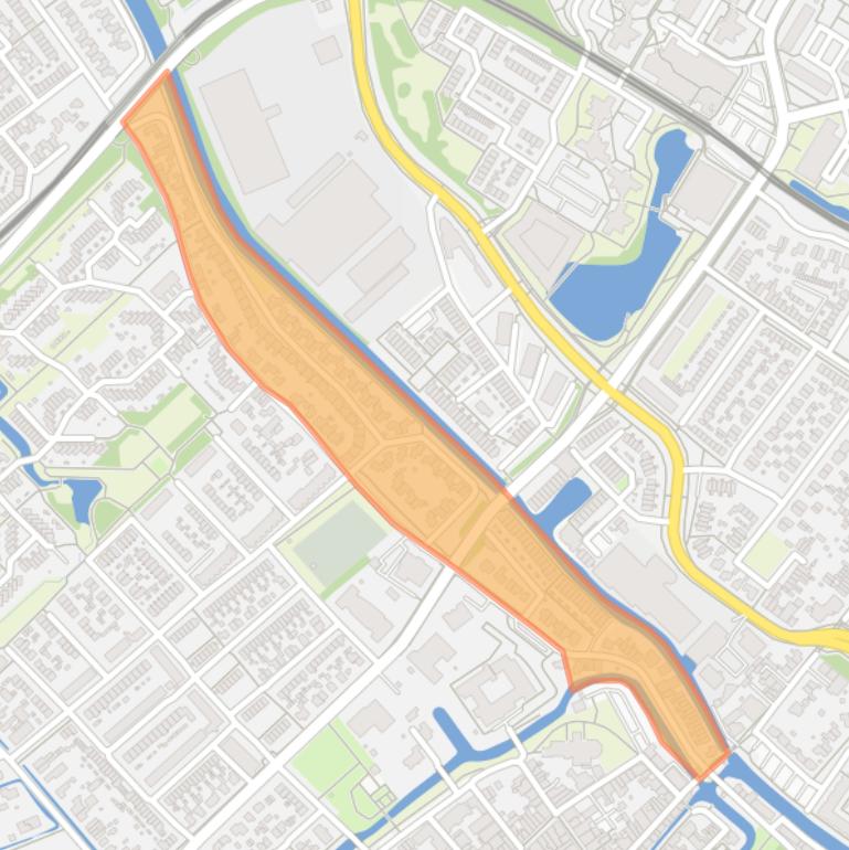 Kaart van de buurt Eiterse Waard.