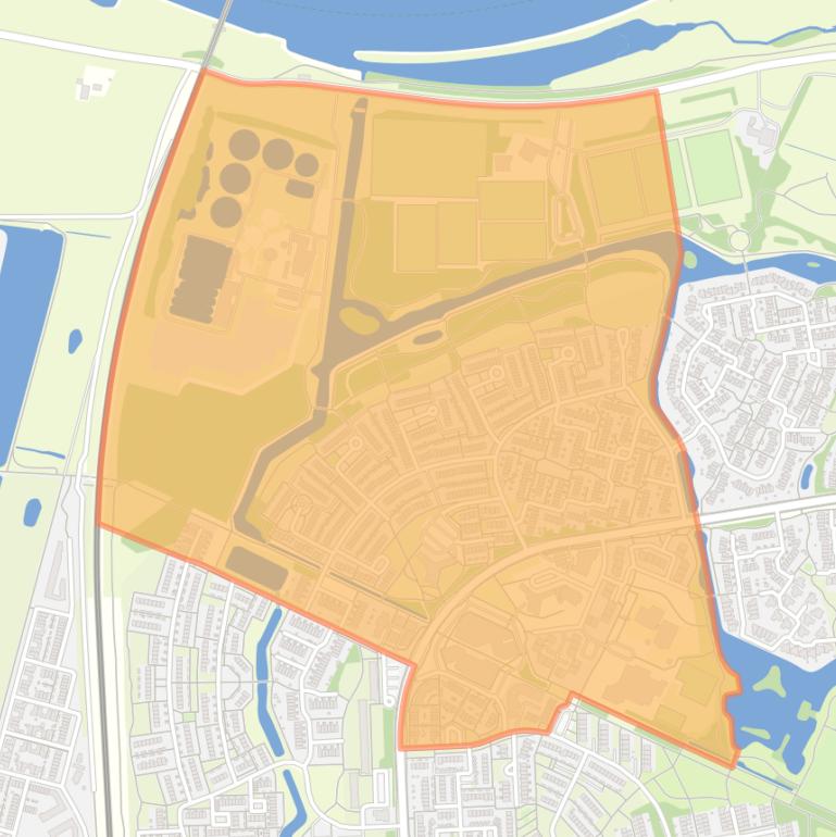 Kaart van de buurt Elderveld-Noord.