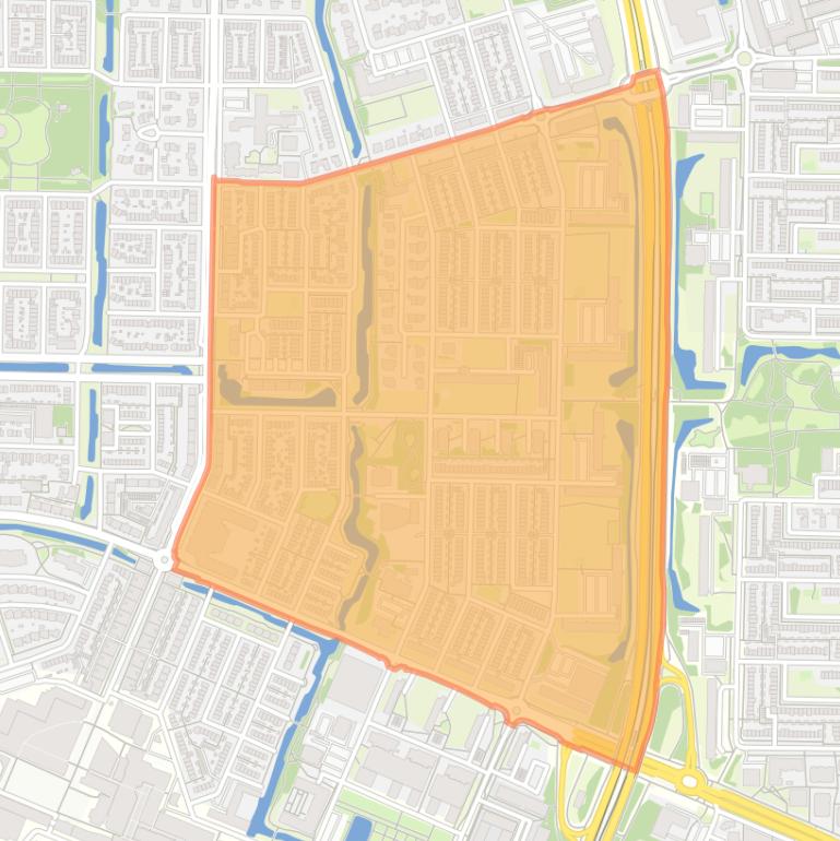 Kaart van de buurt Elsrijk Oost.