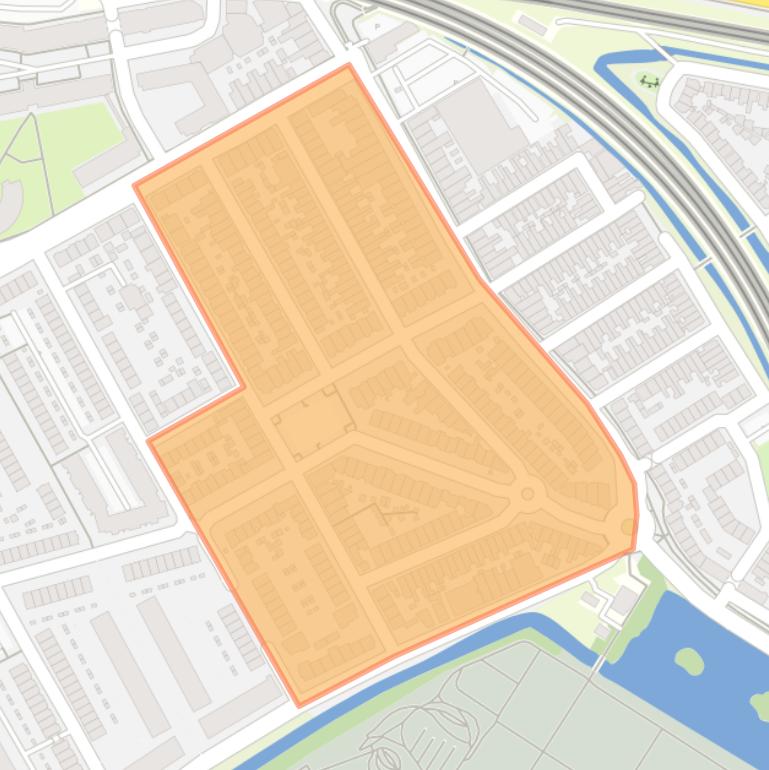 Kaart van de buurt Emmastraat en omgeving.