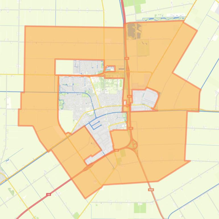 Kaart van de buurt Emmeloord-landelijk gebied.
