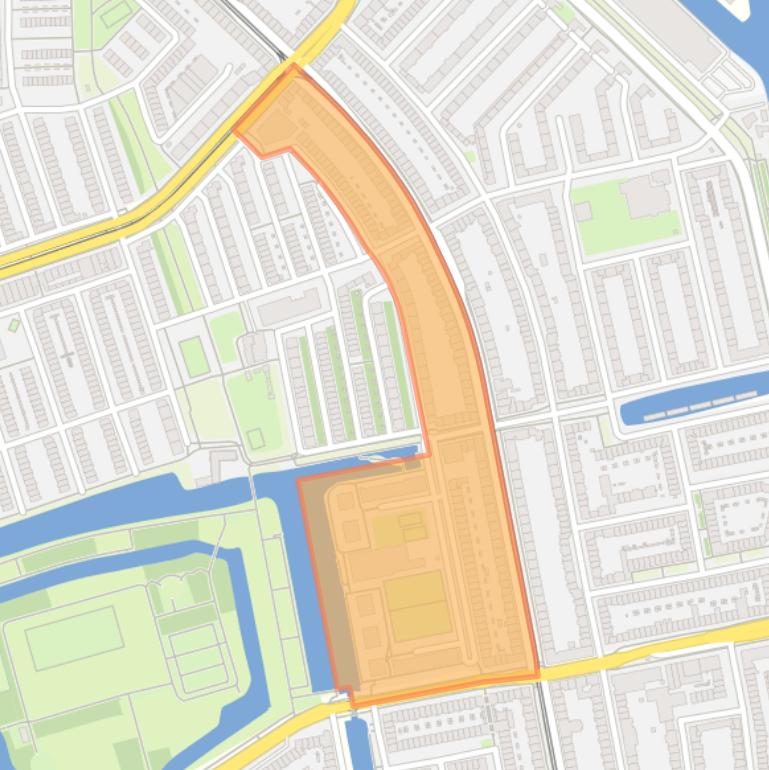 Kaart van de Erasmusparkbuurt-Oost.