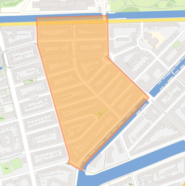 Kaart van de Fannius Scholtenbuurt.