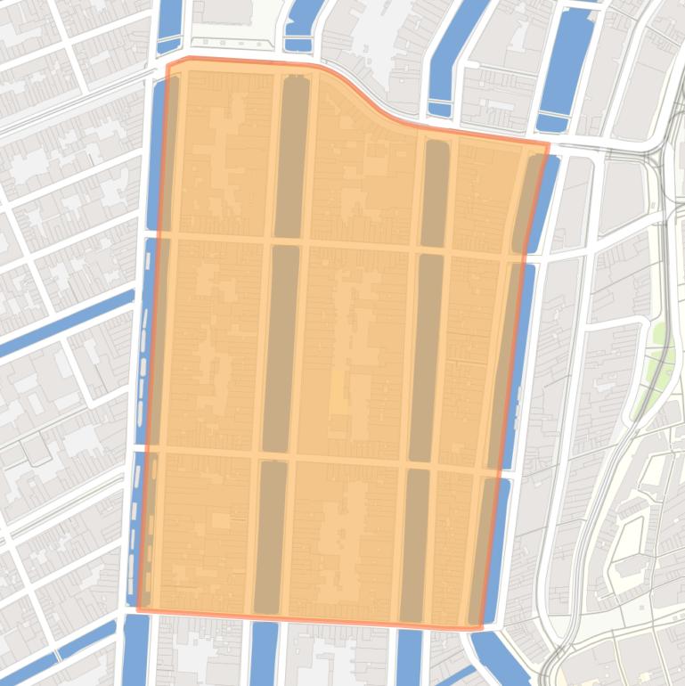 Kaart van de Felix Meritisbuurt.