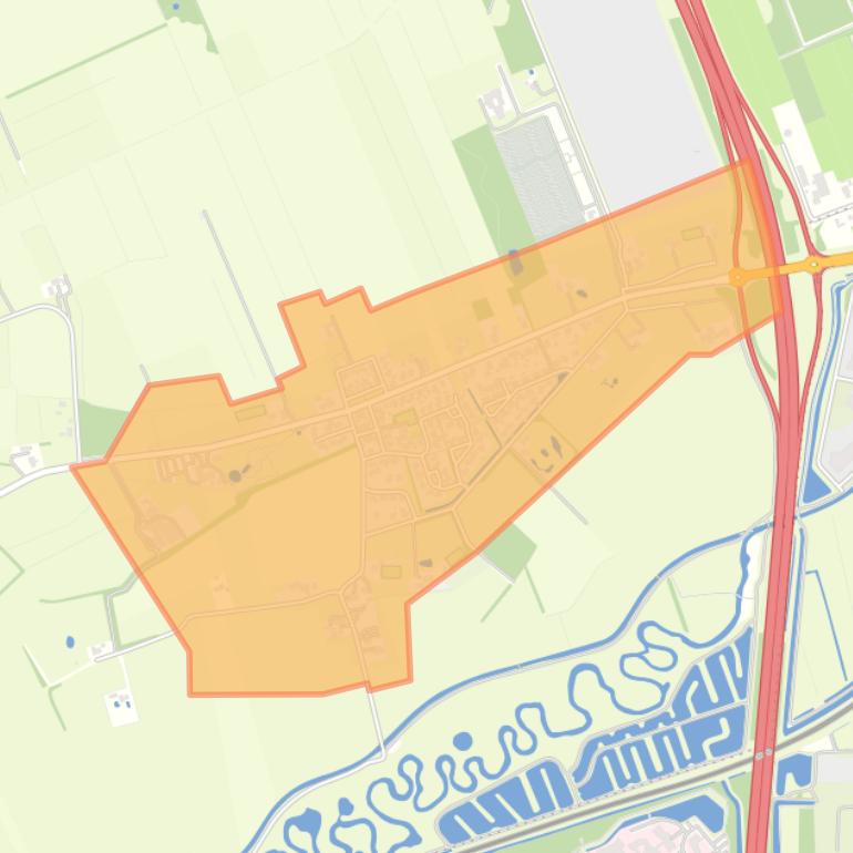 Kaart van de buurt Fluitenberg kern.