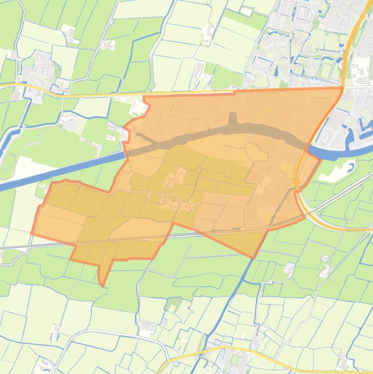 Kaart van de buurt Franeker Industrieter. West en Kie.