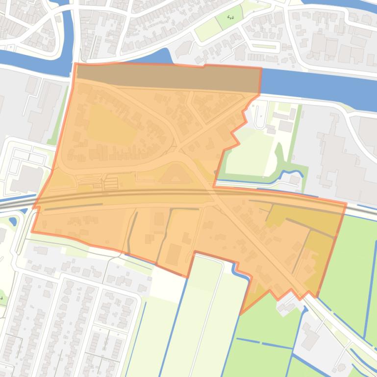 Kaart van de Franeker Stationsbuurt.