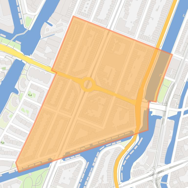 Kaart van de Frederik Hendrikbuurt-Zuidoost.