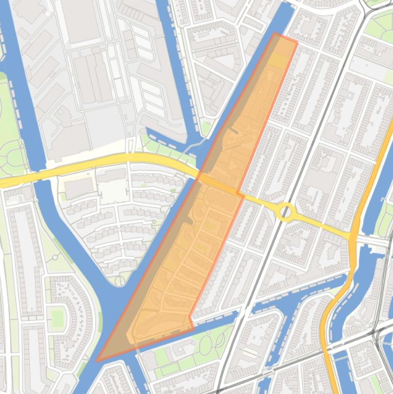 Kaart van de Frederik Hendrikbuurt-Zuidwest.