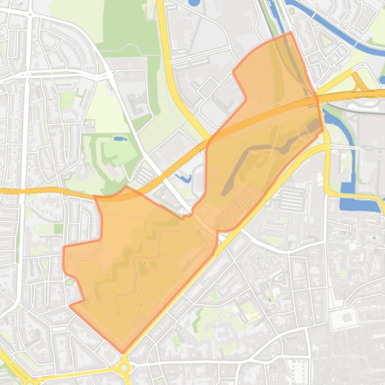 Kaart van de buurt Frontenkwartier.