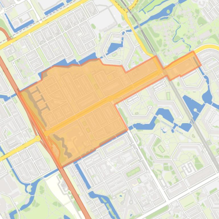 Kaart van de G-buurt-West.