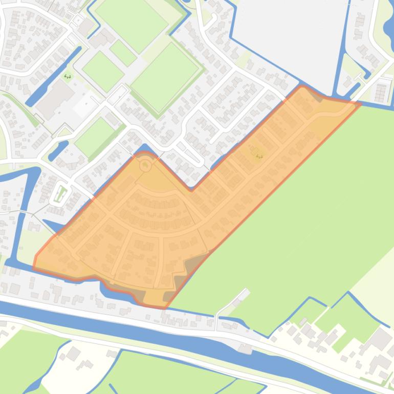 Kaart van de buurt Geesterland en omgeving.