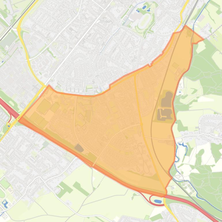 Kaart van de buurt Geleen-Zuid.