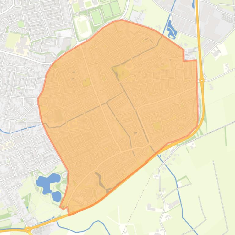 Kaart van de buurt Gemert-Oost.