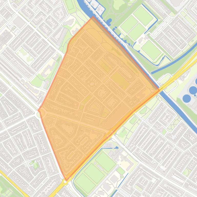 Kaart van de buurt Geuzenwijk.