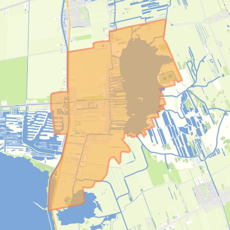 Kaart van de buurt Giethoorn-Zuid.
