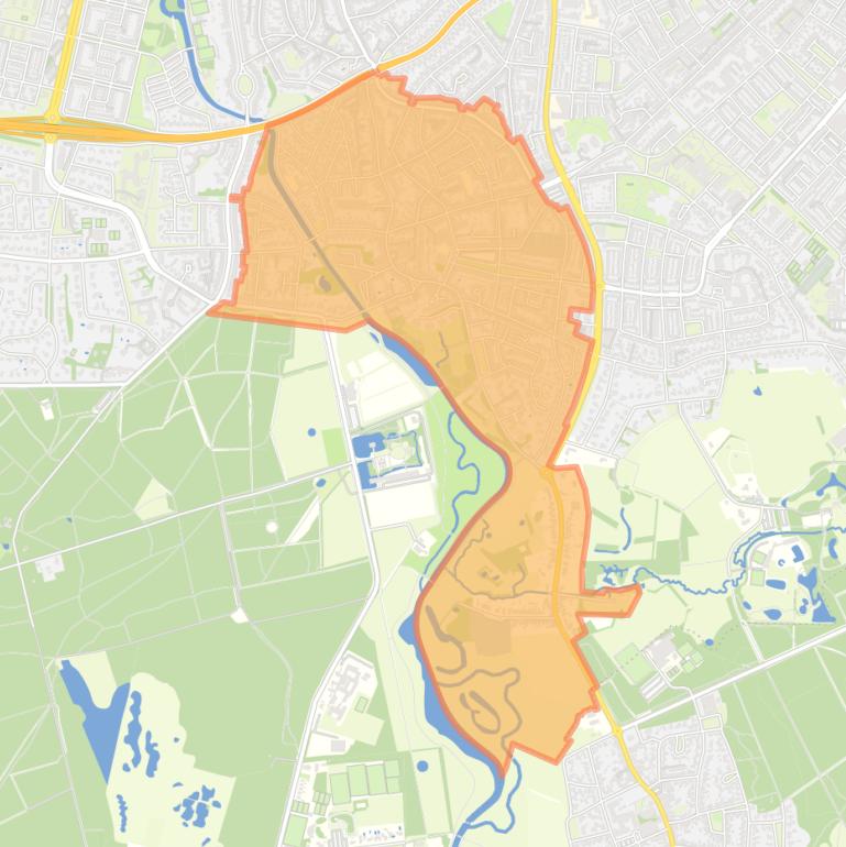 Kaart van de buurt Ginneken.