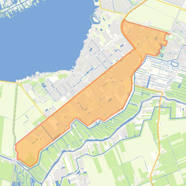 Kaart van de buurt Glastuinbouwgebied.