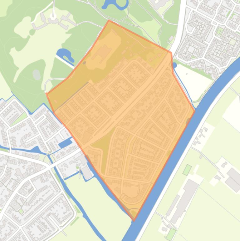 Kaart van de Glipper Dreef en Staatsliedenbuurt.