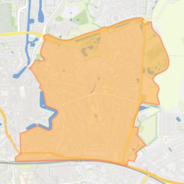 Kaart van de buurt Goes-Oost.