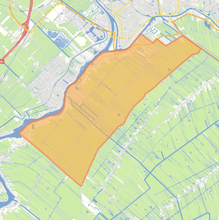 Kaart van de buurt Gouderak.