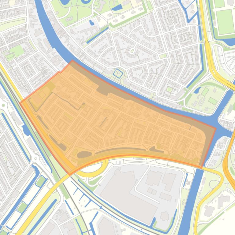 Kaart van de buurt Gouwsluis.