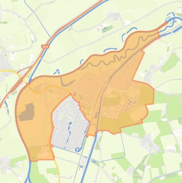 Kaart van de buurt Gramsbergen Kern.