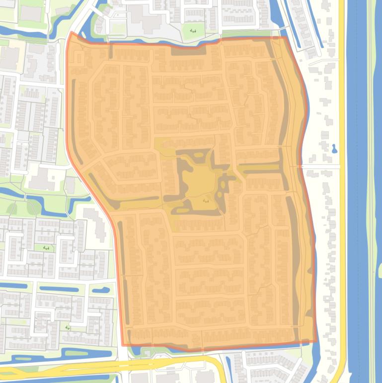 Kaart van de Grassen- Waterbuurt.