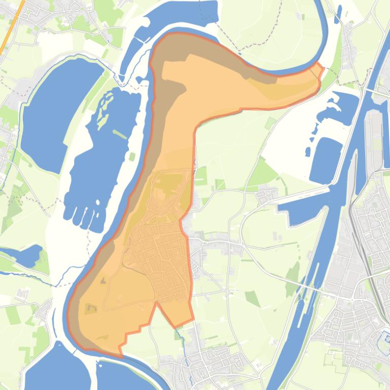 Kaart van de buurt Grevenbicht.