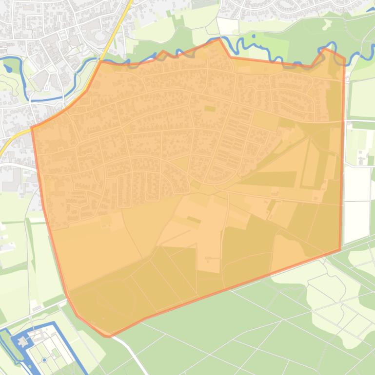 Kaart van de buurt Groenekruisgebied.