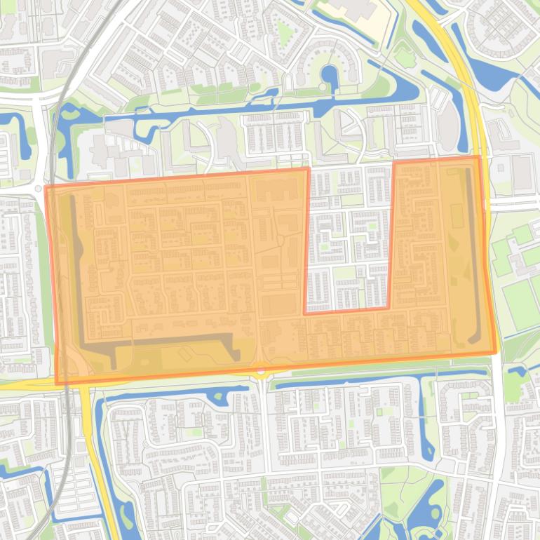 Kaart van de buurt Groenewoud-Koop.