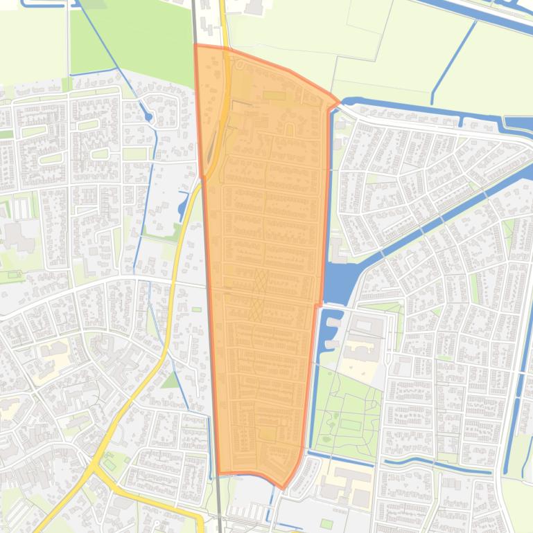 Kaart van de buurt Groenoord.