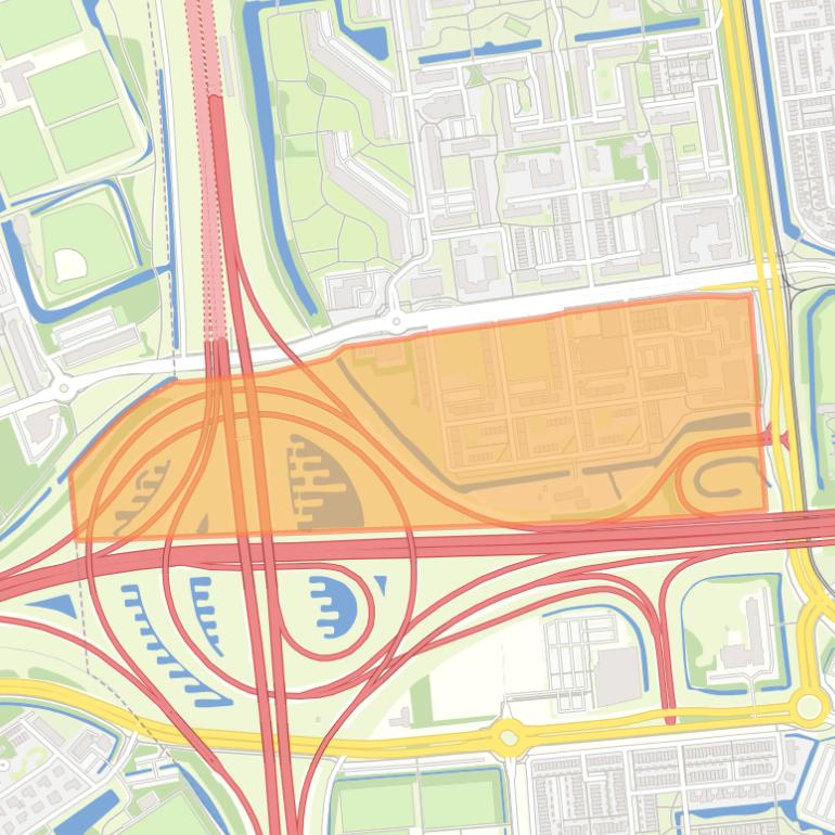 Kaart van de buurt Groenoord-Zuid.