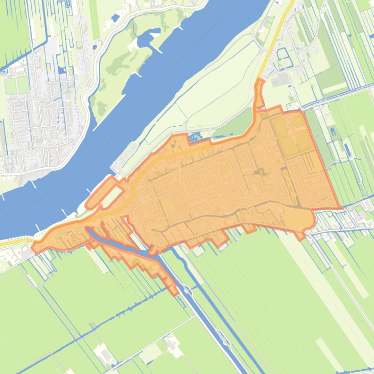 Kaart van de buurt Groot-Ammers-Dorp.