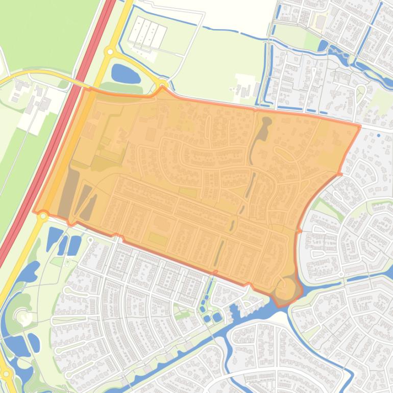 Kaart van de buurt Groot Corlaer.