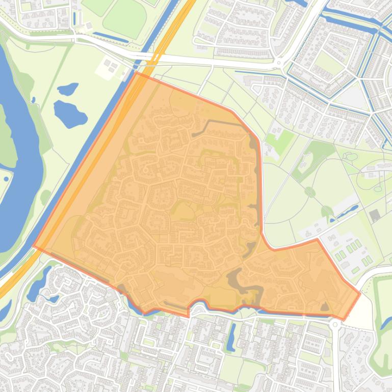 Kaart van de buurt Groot Douwel.