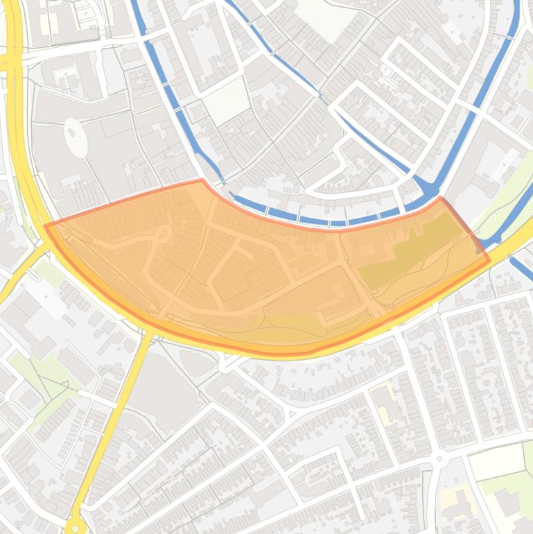 Kaart van de buurt Grote Haag.