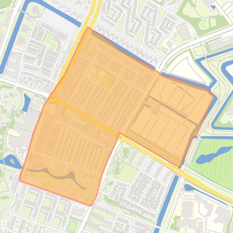 Kaart van de Grote Rivierenbuurt.