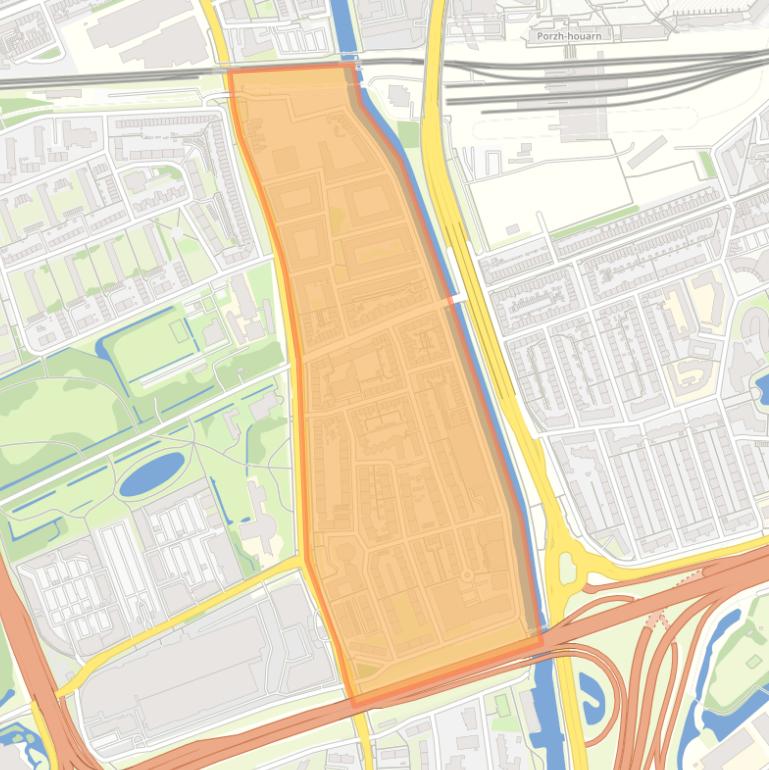 Kaart van de Grunobuurt.