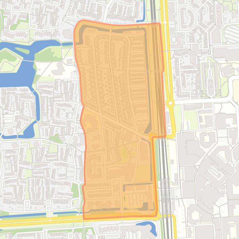 Kaart van de buurt Hanzepark.