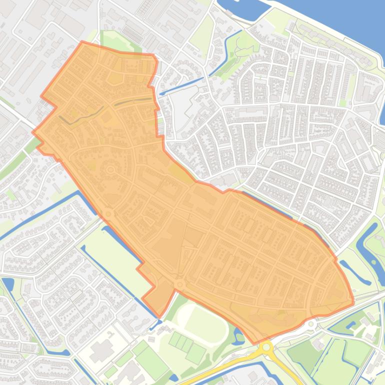 Kaart van de buurt Hanzewijk/Greente.